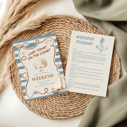 Sandy Muschel Coastal Breeze Nautical Bachelorette Einladung
