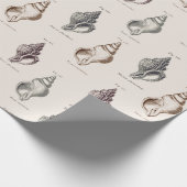 Sandy Muscheln Vintag Seaside Pattern Wrapping Pap Geschenkpapier (Ecke)
