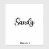 Sandy Name - Handgeschriebene Kalligrafie Aufkleber (Blatt)