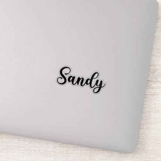 Sandy Name - Handgeschriebene Kalligrafie Aufkleber (Detail)
