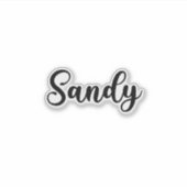 Sandy Name - Handgeschriebene Kalligrafie Aufkleber (Vorderseite)