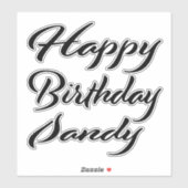 Sandy Name Vorname black Sticker Geburtstag (Blatt)