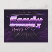 Sandy Name Vorname lila Postkarte Geburtstag (Vorderseite)