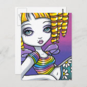 "Sandy" Niedliche Regenbogen Fairy Art Postkarte (Vorne/Hinten)