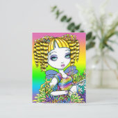 "Sandy" Niedliche Regenbogen Meerjungfrau Maria Ku Postkarte (Stehend Vorderseite)