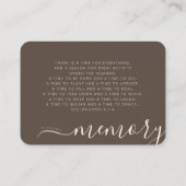 Sandy Ocean Beach Beunerdigung Memorial Custom Fot Visitenkarte (Rückseite)