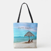 Sandy Ocean Beach Personalisiert Tasche (Rückseite)