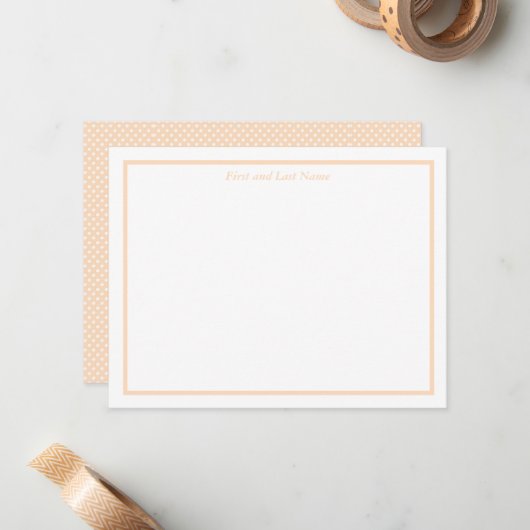 Sandy Pale Peach and White Polka Dot Note Cards Mitteilungskarte (Vorderseite/Rückseite Beispiel)