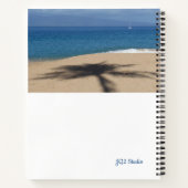 Sandy Palm Tree Shadow Foto Large Spiral Notebook Notizblock (Rückseite)