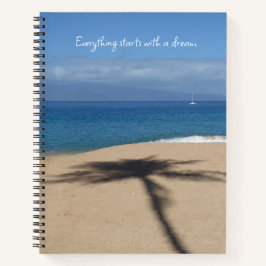 Sandy Palm Tree Shadow Foto Large Spiral Notebook Notizblock