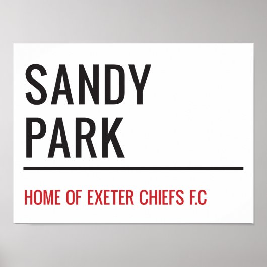 Sandy Park Stadium Street Sign Poster (Vorne)