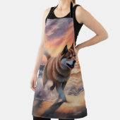 Sandy Paws Akita Dog auf Beach Sunset Schürze (InSitu)