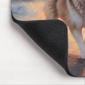 Sandy Paws Alaskan Malamute Dog on Beach Sunset Mousepad (Ecke)