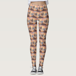 Sandy Paws Alaskan Malamute Hund am Strand Sonnenu Leggings