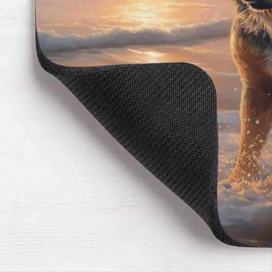 Sandy Paws Australian Cattle Dog on Beach Sunset Mousepad (Ecke)