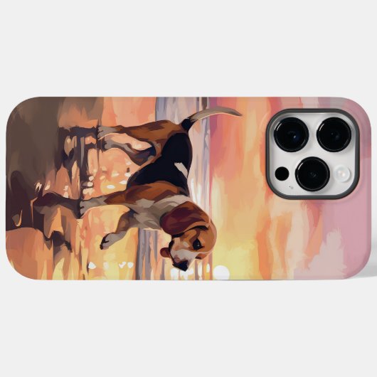 Sandy Paws Beagle Dog on Beach Sunset Case-Mate iPhone Hülle (Rückseite (Horizontal))