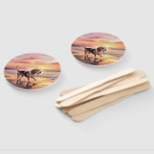 Sandy Paws Beagle Dog on Beach Sunset Fächer (Non-assembled)