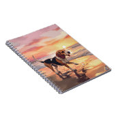 Sandy Paws Beagle Dog on Beach Sunset Notizblock (Rechte Seite)