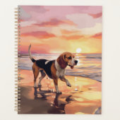 Sandy Paws Beagle Dog on Beach Sunset Planer (Vorderseite)