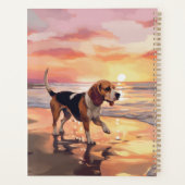 Sandy Paws Beagle Dog on Beach Sunset Planer (Rückseite)