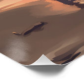 Sandy Paws Beagle Dog on Beach Sunset Poster (Ecke)