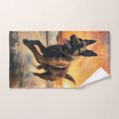 Sandy Paws Belgischer Malinois Hund auf Beach Suns Badhandtuch Set (Handtuch)