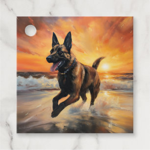 Sandy Paws Belgischer Malinois Hund auf Beach Suns Geschenkanhänger