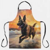 Sandy Paws Belgischer Malinois Hund auf Beach Suns Schürze (Vorderseite)