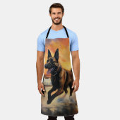 Sandy Paws Belgischer Malinois Hund auf Beach Suns Schürze (Getragen)