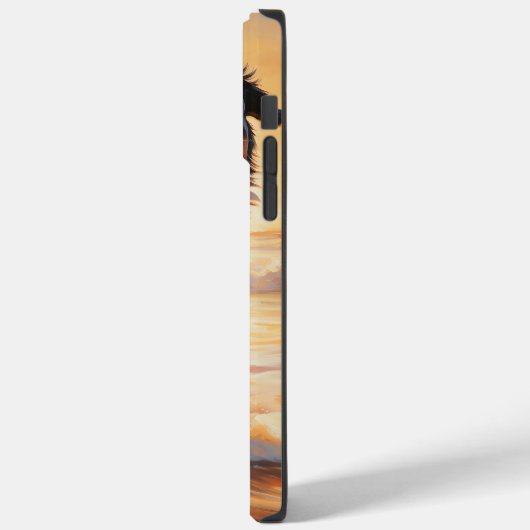 Sandy Paws Bernese Mountain Dog on Beach Sunset Case-Mate iPhone Hülle (Rückseite / Links)