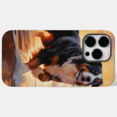 Sandy Paws Bernese Mountain Dog on Beach Sunset Case-Mate iPhone Hülle (Rückseite (Horizontal))