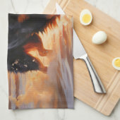 Sandy Paws Bernese Mountain Dog on Beach Sunset Geschirrtuch (Viertel Falte)