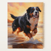 Sandy Paws Bernese Mountain Dog on Beach Sunset Planer (Rückseite)