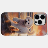 Sandy Paws Bichon Frise Dog on Beach Sunset Case-Mate iPhone Hülle (Rückseite (Horizontal))