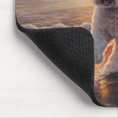 Sandy Paws Bichon Frise Dog on Beach Sunset Mousepad (Ecke)