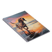 Sandy Paws Bloodhound Dog on Beach Sunset Notizblock (Rechte Seite)