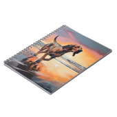 Sandy Paws Bloodhound Dog on Beach Sunset Notizblock (Linke Seite)