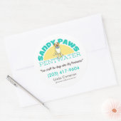 Sandy Paws Pet Business Logo Runder Aufkleber (Umschlag)