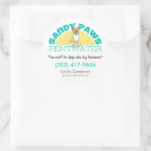 Sandy Paws Pet Business Logo Runder Aufkleber (Tasche)