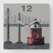 SANDY POINT LIGHT QUADRATISCHE WANDUHR (Vorderseite)