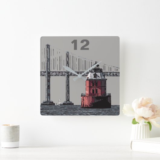 SANDY POINT LIGHT QUADRATISCHE WANDUHR (Zuhause)