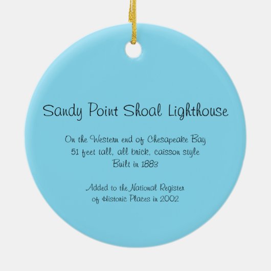 Sandy Point Shoal Lighthouse Keramik Ornament (Hinten)