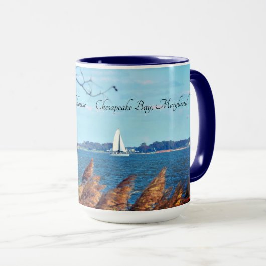 Sandy Point Shoal Lighthouse Keramik Tasse (VorderseiteRechts)