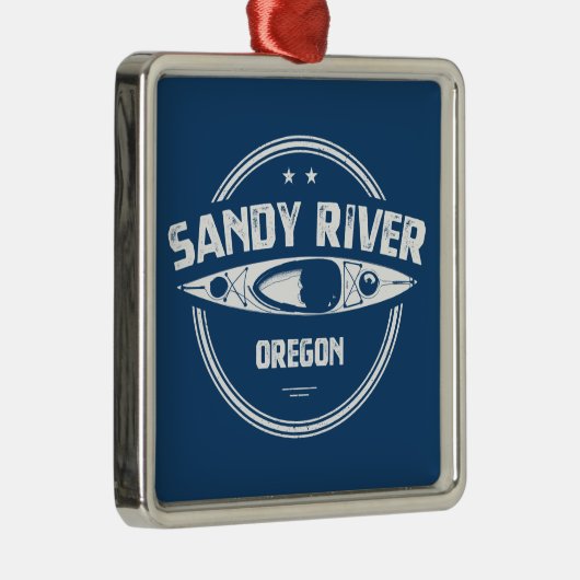 Sandy River Oregon Kayaking Ornament Aus Metall (Rechts)