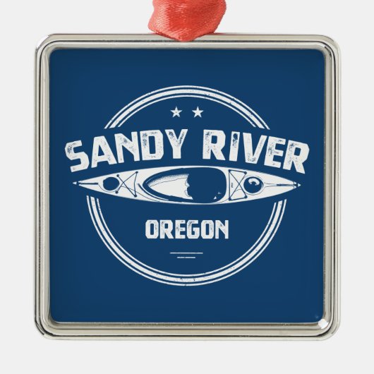 Sandy River Oregon Kayaking Ornament Aus Metall (Vorne)