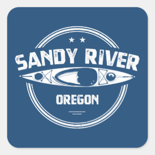 Sandy River Oregon Kayaking Quadratischer Aufkleber
