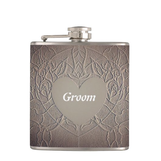 Sandy Rose Groom Flask Flachmann (Vorderseite)
