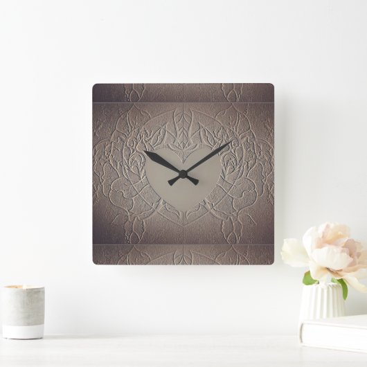 Sandy Rose Wall Clock Quadratische Wanduhr (Zuhause)