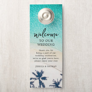 Sandy & Salty Beach I Palm Trees I Wedding Willkom Türanhänger