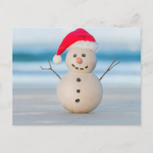 Sandy Santa am Strand auf Grußkarte Feiertagspostkarte